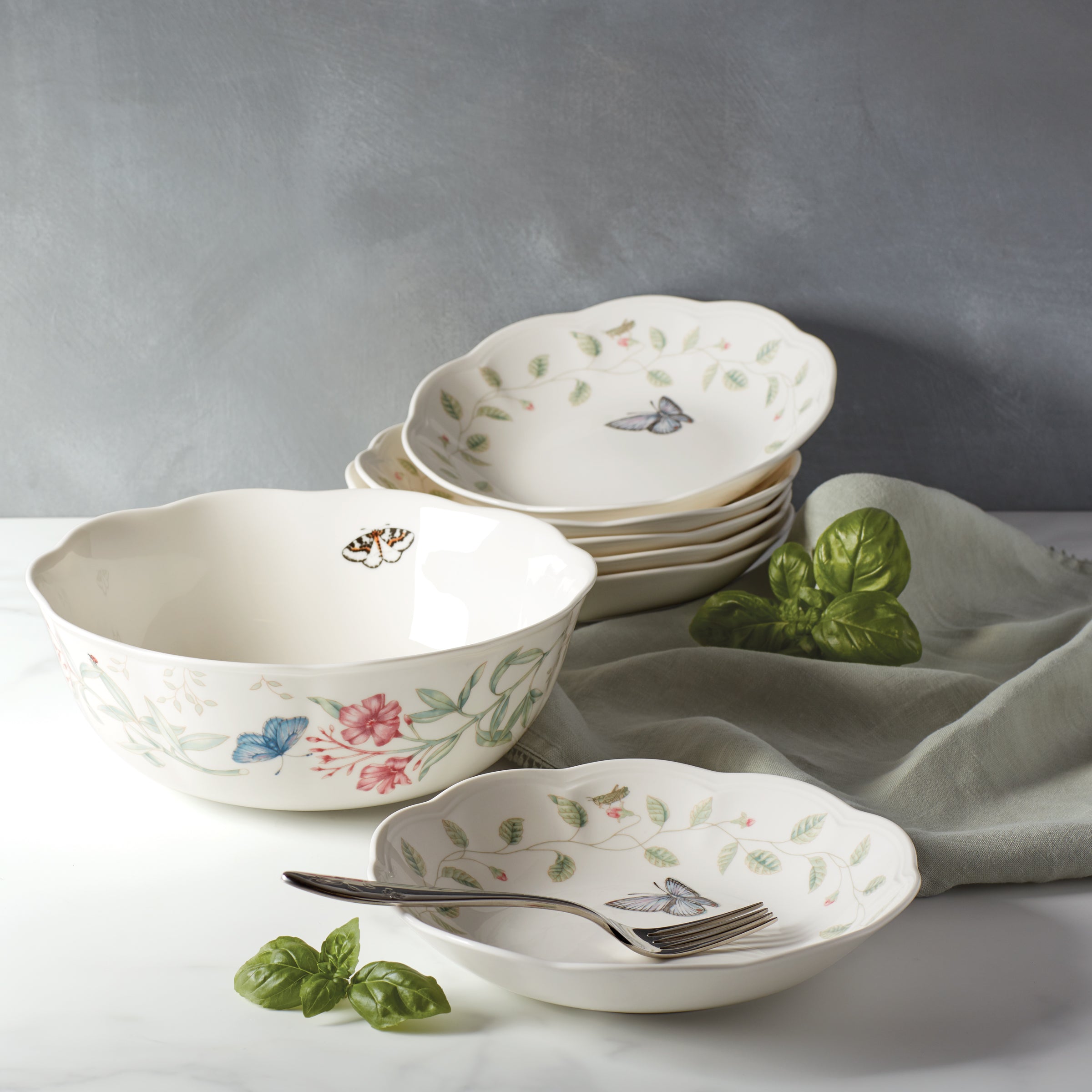 Garden Motif Bowl Set, 7-Piece - Image 2