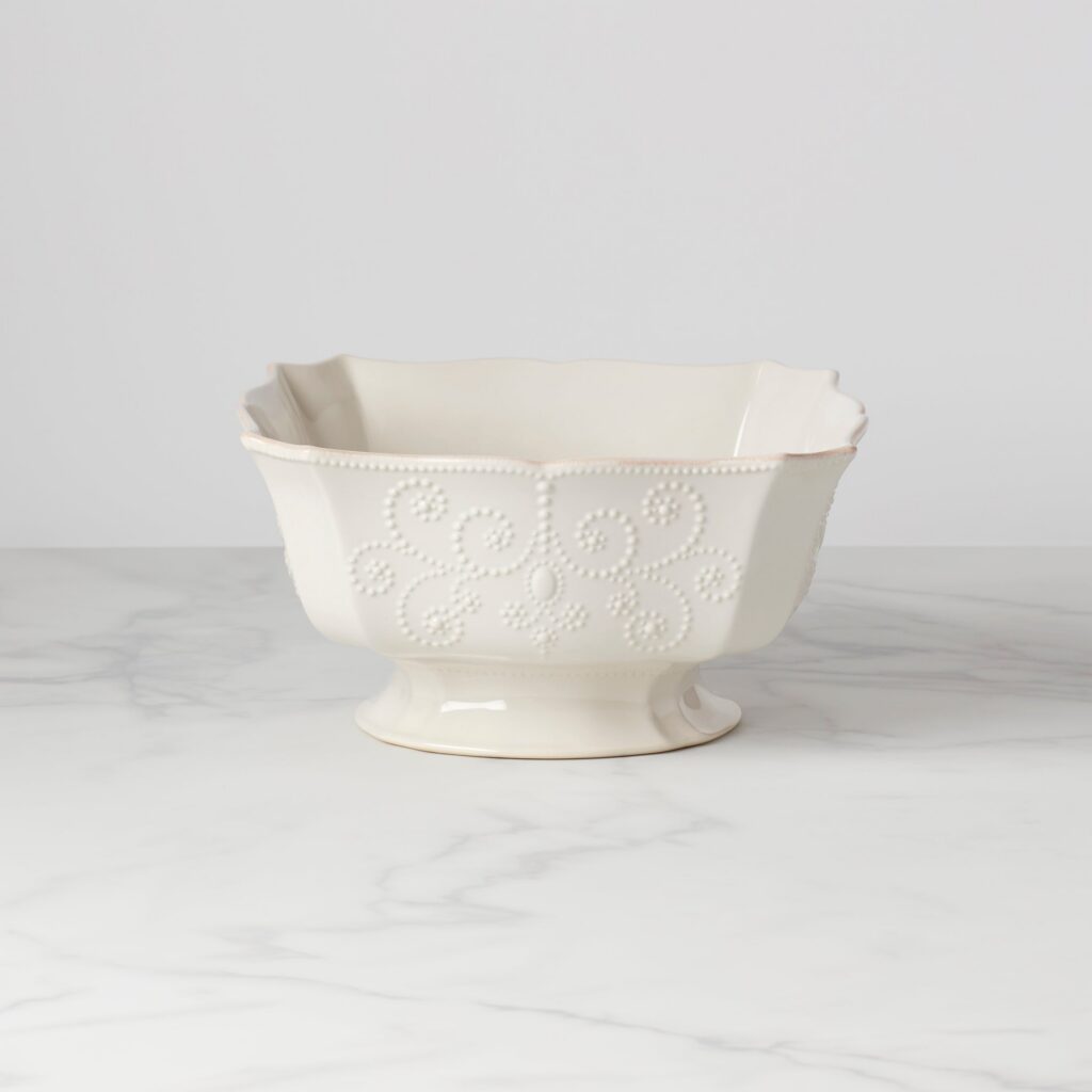 Beaded White Centerpiece Bowl