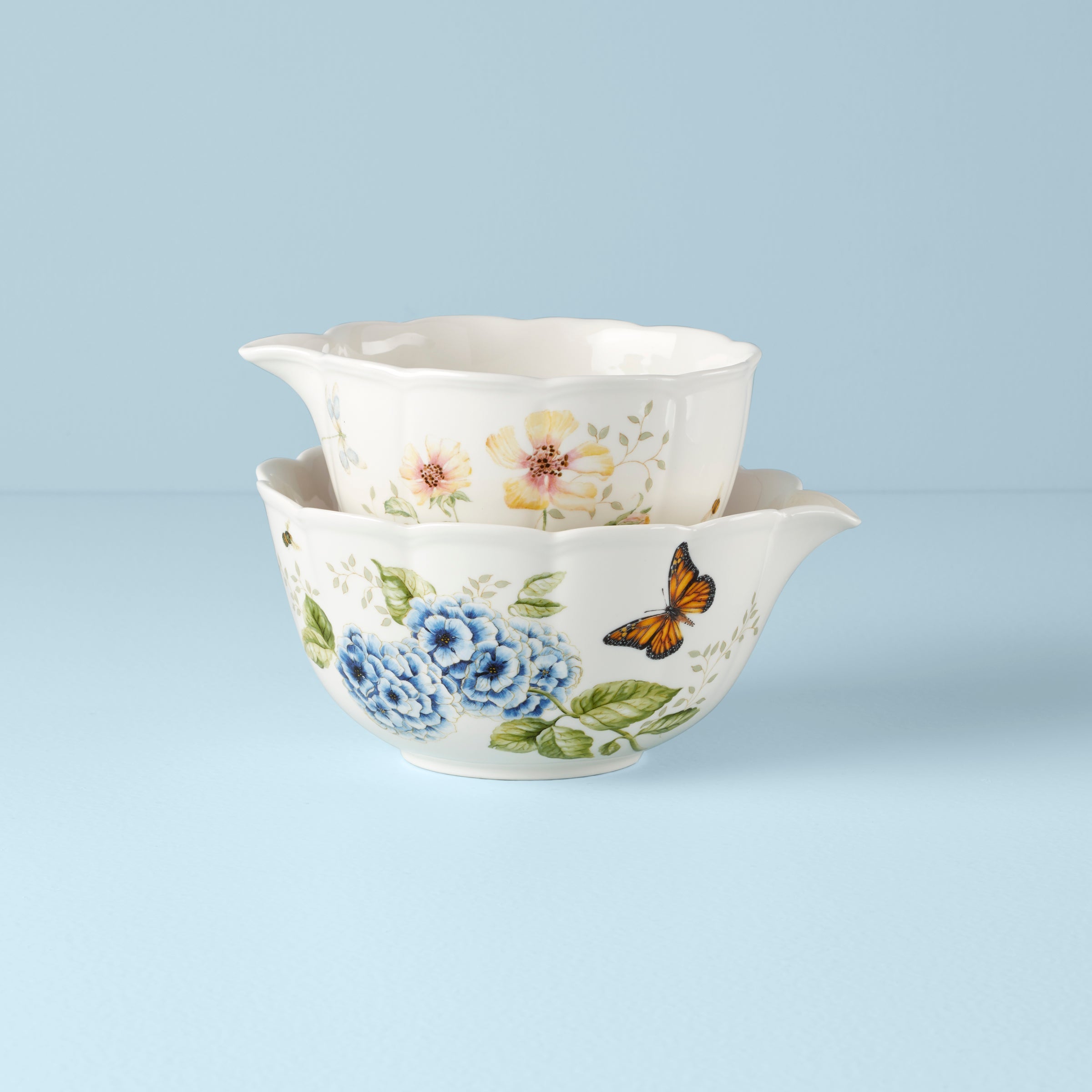 Floral Porcelain Nesting Bowl Set, 2-Piece - Image 3