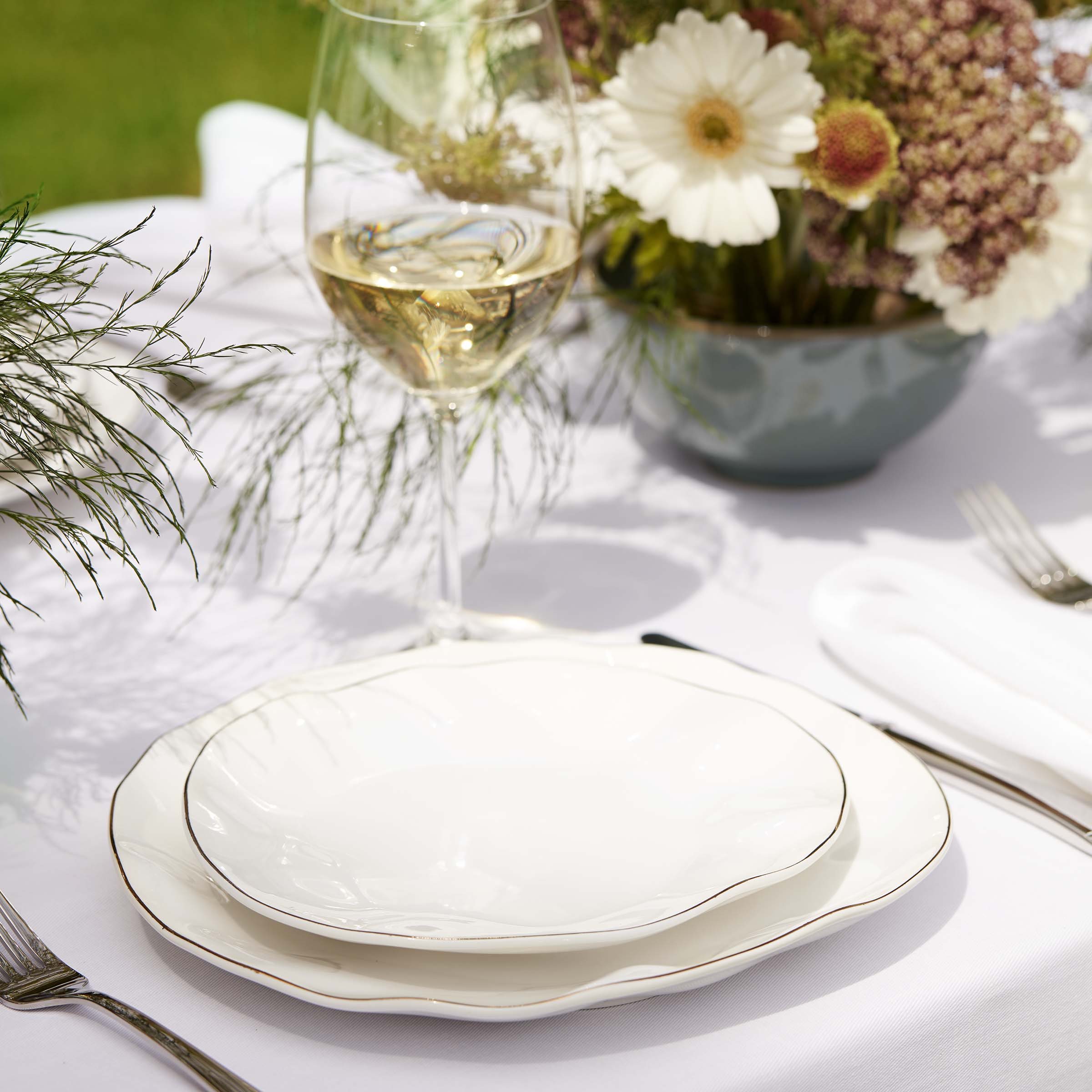 Creamy White Porcelain Dinnerware Set, 12-Piece - Image 2